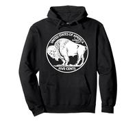 Buffalo Nickel Vintage Coin Design Classic American Currency Pullover Hoodie