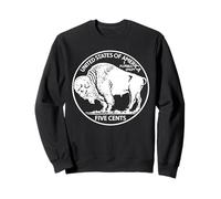 Buffalo Nickel Vintage Coin Design Classic American Currency Sweatshirt