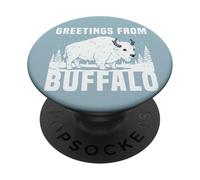 Buffalo NY Funny Snow Bison PopSockets Adhesive PopGrip