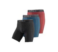 Buffalo Pack of 3 Long Boxer Shorts Bordeaux/petrol/black