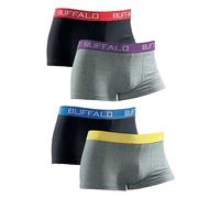 Buffalo Pack of 4 Hipster Boxers Black / Grey Marl