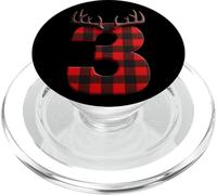 Buffalo Plaid 3 With Antlers Design PopSockets PopGrip for MagSafe