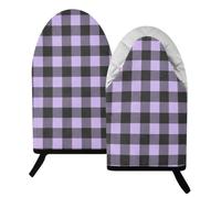 Buffalo Plaid Black Purple Oven Mitts Short Kitchen Oven Gloves