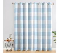 Buffalo Plaid Blackout Curtains, Light Blue Gingham Curtains for Bedroom Living Room, 46x54 Inch Drapes, Eyelet Thermal Window Treatments, 2 Panels DZi162