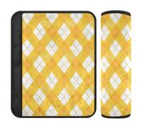 Buffalo Plaid Bright Yellow1 2 Pack Cute Seatbelt Cover Release Stress to Your Neck and Shoulders for Most Cars funda para cinturón de carro