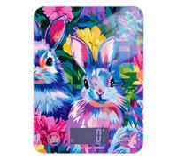 Buffalo Plaid Bunny Rabbits Happy Easter bariatric food weight scale 11lb/0.18oz, 5kg/5g portable small gram scale with 4 unit for Espresso Meal Prep pesa para comida
