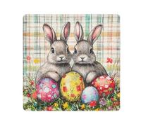 Buffalo Plaid Bunny Rabbits Happy Easter Make Up Bag Pouchs Camera Lens Cloth Magic Makeup Organizer Wrap 21.7 X 21.7 Wrapper For Toiletries, Buffalo Plaid Bunny Rabbits Happy Easter, 21.7x21.7in