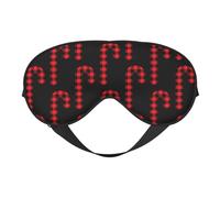 Buffalo Plaid Candy Cane Eye Mask Sleep Mask Light BlockBlindfold Night Eyes Cover Soft Pressure-Free Eyeshade with Elastic Strap for Home Travel Office Nap Yoga