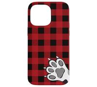 Buffalo Plaid Cat Paw Print Phone Case for iPhone 14 Pro Max