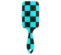 Buffalo Plaid Check Black Cyan gentle brush for hair growth Designed head massager for thinning hair with Ergonomic handle cepillo para pelo rizado