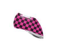 Buffalo Plaid Check Black Deep Pink Golf Club Head Covers Water Resistant Iron Headcovers Golf Accessories Fits for Most Clubs