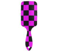 Buffalo Plaid Check Black Magenta cute hair brushes Designed head massager for hair growth for Effortlessly Defined Curls & Waves with Ergonomic handle