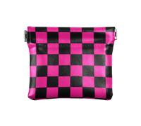 Buffalo Plaid Check Black Peach Women's Leather Coin Purses Pouches Convenient Jewelry for Woman, buffalo plaid check black peach, One Size, Print Art