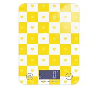 Buffalo Plaid Check Gold White Heart Meal Prep Food Scale for Kitchen 11lb/0.18oz, 5kg/5g Small Weighing Scale in Grams with 4 Unit for Espresso Cooking Weight Loss (Batteries not Included)