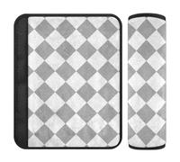 Buffalo Plaid Check Gray White 2 Pack Seatbelt Pads for Adults Release Stress to Your Neck and Shoulders for Auto forro para cinturon de seguridad