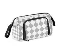 Buffalo Plaid Check Gray White Pencil poucheses Large Capacity Big Pencil Case Portable for Girls High School