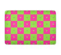 Buffalo Plaid Check Heart Green Deep Peach Extra Large Resuable Training Pee Pads for Kids Soft Absorbent Baby Pee Pads Portable Cradle Mattress for Kids Bedwetting , 52" L x 34" W paales