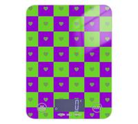 Buffalo Plaid Check Heart Green Purple Food Weighing Food Scale for Travel 11lb/0.18oz, 5kg/5g Grams Digital Scale with 4 Unit for Keto Soap Making Baking (Batteries not Included)