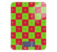 Buffalo Plaid Check Heart Green Red Baking Food Scale Travel 11lb/0.18oz, 5kg/5g Digital Scale Grams and oz with 4 Unit for Cooking Dieting Meal Prep (Batteries not Included)