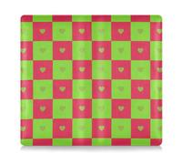 Buffalo Plaid Check Heart Green Red Premium Leather Toursuit car registration and insurance card holder Wallet Accessories Case for Documents, Cards, License