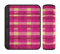 Buffalo Plaid Check Hot Pink 2 pcs carseat Strap Covers Stop seat Belt Cutting into Neck for Most Cars forro para cinturon de seguridad
