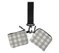 Buffalo Plaid Check Merry Christmas Grey Women's Coin Wallet Card Holder Small Portable Women Credit Card Case Coin Purse with Wristlet Strap for Woman 2 Packs