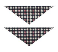 Buffalo Plaid Check Navy Blue seasonal dog bandanas Adjustable Triangle Bibs Kerchief Set Cute Pet Holiday Set for Dogs Cats L