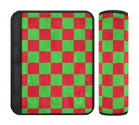 Buffalo Plaid Check Red Lime Green 2 Pack seat Belt Strap Cover, More Comfort Driving, Cute Seatbelt Covers for Airplane Airplane Auto