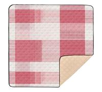 Buffalo Plaid Check Red Red Soft Foam Baby Gym & Activity Mat for Floor Non-Toxic Kicking Mat for Baby Kids Toddlers Infants, 50'' x 50''