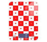 Buffalo Plaid Check Red White Heart Keto Portable Food Scale Digital 11lb/0.18oz, 5kg/5g Digital Scale Small with 4 Unit for Cooking Cooking Spices (Batteries not Included)