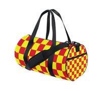 Buffalo Plaid Check Red Yellow Waterproof Travel Duffel Bag Airplane Traveling Overnight Bag