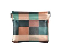 Buffalo Plaid Check Rose Gold Women's Leather Coin Purse Waterproof Clasp Wallet Card Holder for Girls Women Ladies, Buffalo Plaid Check Rose Gold, Decoration