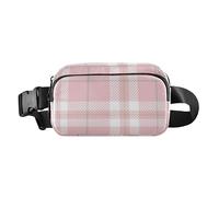 Buffalo Plaid Check Tartan Scotland Peach Cute Waist Bag Fanny Pack for Women Men Multipurpose Sling Bag Travel Essential with Adjustable Strap for Travel Gym Work, Buffalo Plaid Check Tartan Scotland