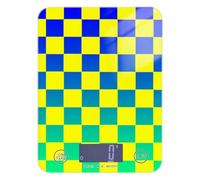 Buffalo Plaid Check Yellow Blue Green Gradient food weighing food scale digital kitchen 11lb/0.18oz, 5kg/5g smart small digital scale grams with 4 unit for Baking Meal Prep báscula para pesar