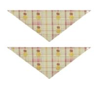 Buffalo Plaid Check Yellow Rose Gold Pineapple cute dog bandanas Unique Shape Adjustable Fit Pet Scarf for Boy and Girl Cute Pet Holiday Set for Dogs Cats M