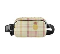 Buffalo Plaid Check Yellow Rose Gold Pineapple Cute Fanny Waist Pack for Men Women Multipurpose Bum Bag Belt pouching with Adjustable Strap for Travel Gym Work