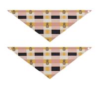 Buffalo Plaid Check Yellow Rose Gold Pineapple dog grooming bandanas bulk Snap Button Dog Breed Bib Cute Pet Accessories for Dogs Cats S