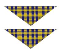 Buffalo Plaid Check Yellow Royal Blue dog grooming bandanas bulk Unique Shape Adjustable Fit Unisex Puppy Cat Pet Scarf Cute Pet Holiday Set for Dogs Cats S