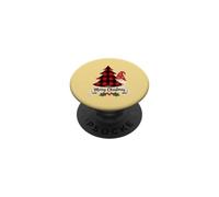 Buffalo Plaid Christmas Gnome Merry Christmas Tree PopSockets Adhesive PopGrip