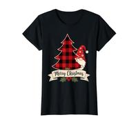 Buffalo Plaid Christmas Gnome Merry Christmas Tree Value Graphic T-Shirt, Women, Black, XL