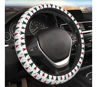 Buffalo Plaid Christmas Trees Steering Wheel Protector Car Interior Covers Soft Stylish Steering Wheel Covers For Sedan All Seasons Women 38Cm