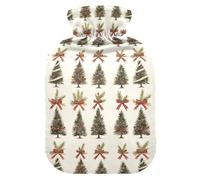 Buffalo Plaid Christmas Trees Travel Hot Water Bottle with Soft Cover, 1L Hot Compresses for The Body for Period Cramps