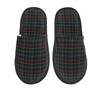 Buffalo Plaid Dark Green Print Fuzzy Slippers Plush Home Slippers Soft House Shoes For Winter Pools Bathroom L