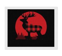 Buffalo Plaid Deer Diamond Painting Kits Wall Arts Decor