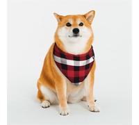 Buffalo Plaid Deer Dog Bandanas Small Adjustable Dog Scarf Triangle Bibs Double Reversible Kerchief Scarf Washable Daily Handkerchief for Medium Large Dog Puppy Cat Gift