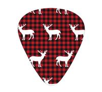 Buffalo Plaid Deer Fashion Colour Guitar Picks 12 Packï¼Œ For Acoustic Guitar Electric Guitar Ukulele