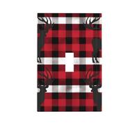 Buffalo Plaid Deer Wall Plates Decorative Light Switch Cover 1 Gang Outlet Covers Standard Size 5" x 3" Plug Covers Electrical Switchplate Home Decor for Bedroom Kitchen