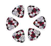 Buffalo plaid Elk arrows deer moose 12 Pack Guitar Picks Plectrums with Organizer Storage Box, Guitar Picks for Bass Electric Acoustic Guitars Ukulele