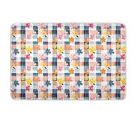 Buffalo Plaid Flowers Extra Large Resuable Baby Bed Pad Highly Absorbent Baby Pee Pads Changing Pee Mats for Children Adults Pets, 52" L x 34" W