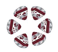 Buffalo Plaid Forest 12 Pack Guitar Picks Plectrums with Organizer Storage Box, Guitar Picks for Bass Electric Acoustic Guitars Ukulele
